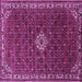 Square Machine Washable Persian Purple Traditional Area Rugs, wshtr1643pur