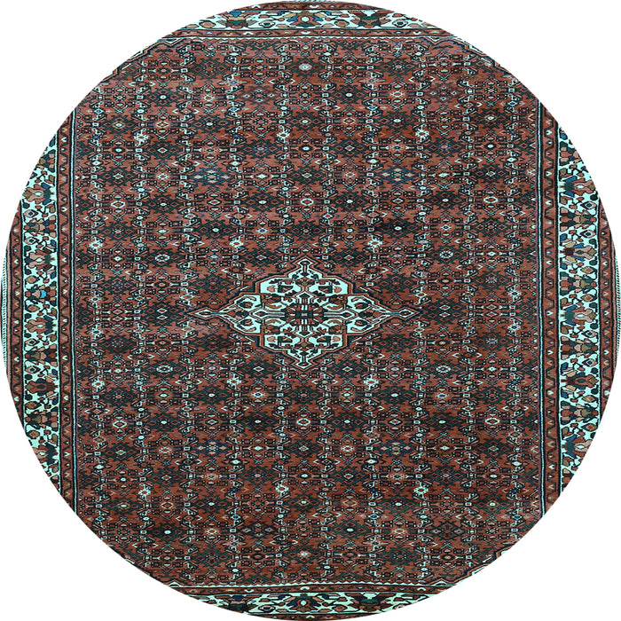 Round Persian Light Blue Traditional Rug, tr1643lblu