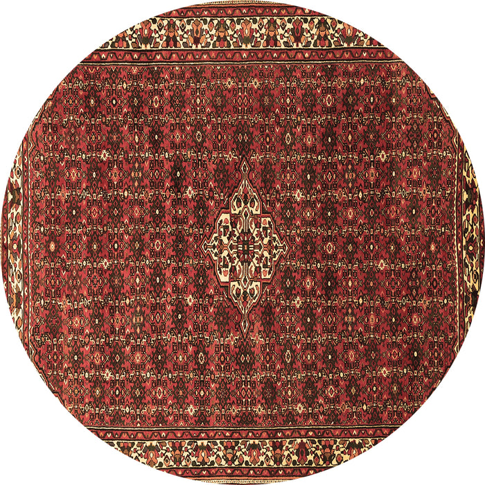 Round Machine Washable Persian Brown Traditional Rug, wshtr1643brn