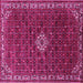 Square Machine Washable Persian Pink Traditional Rug, wshtr1643pnk