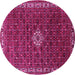 Round Persian Pink Traditional Rug, tr1643pnk