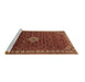 Sideview of Machine Washable Persian Brown Traditional Rug, wshtr1643brn