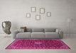 Machine Washable Persian Pink Traditional Rug in a Living Room, wshtr1643pnk