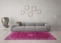 Machine Washable Persian Pink Traditional Rug, wshtr1643pnk