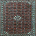 Square Machine Washable Persian Light Blue Traditional Rug, wshtr1643lblu