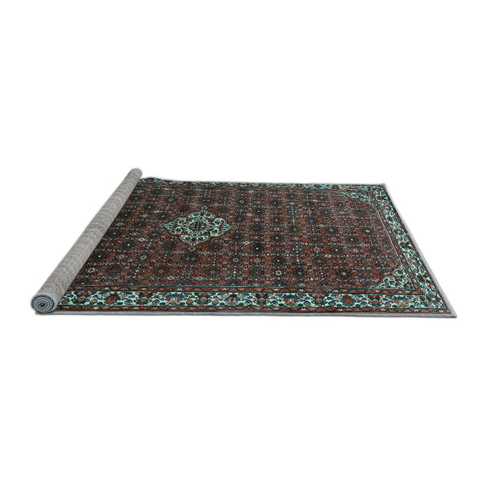 Sideview of Machine Washable Persian Light Blue Traditional Rug, wshtr1643lblu