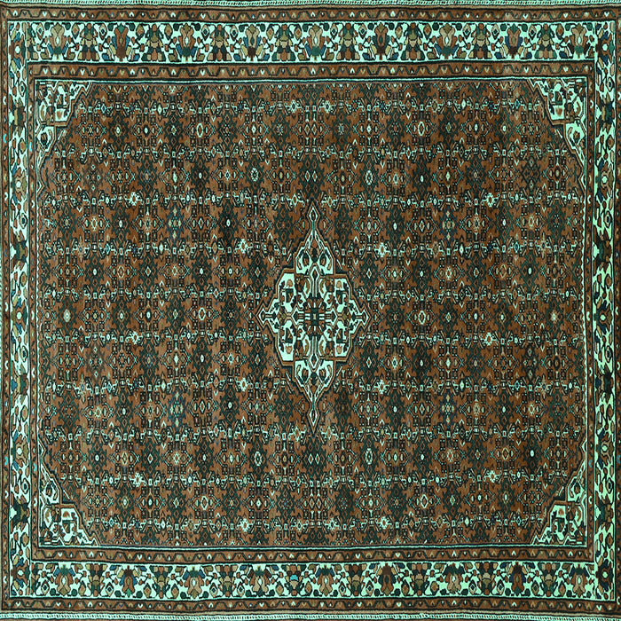 Square Machine Washable Persian Turquoise Traditional Area Rugs, wshtr1643turq