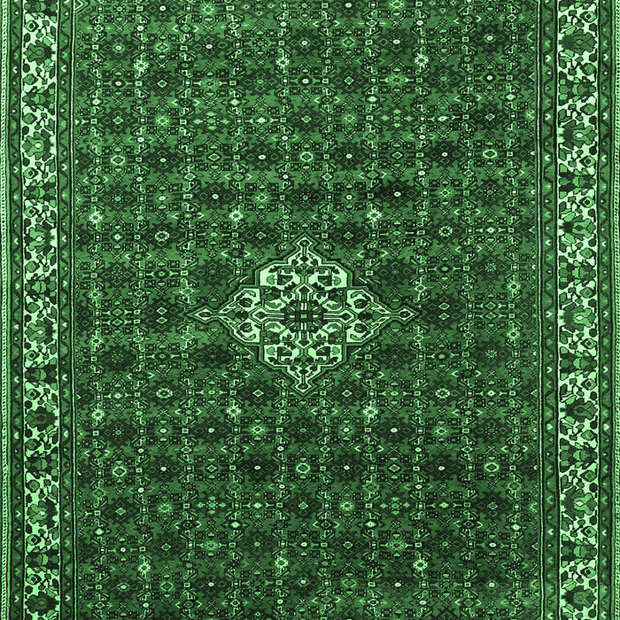 Machine Washable Persian Emerald Green Traditional Area Rugs, wshtr1643emgrn
