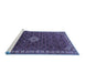 Sideview of Machine Washable Persian Blue Traditional Rug, wshtr1643blu