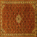 Square Machine Washable Persian Yellow Traditional Rug, wshtr1643yw