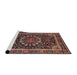 Sideview of Machine Washable Traditional Camel Brown Rug, wshtr1644