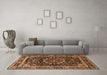 Machine Washable Persian Brown Traditional Rug in a Living Room,, wshtr1644brn