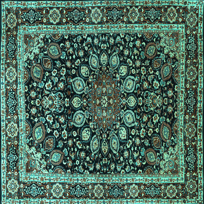 Square Persian Turquoise Traditional Rug, tr1644turq