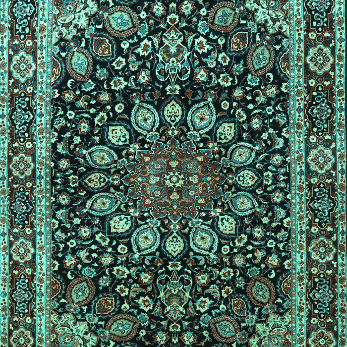 Machine Washable Persian Turquoise Traditional Area Rugs, wshtr1644turq