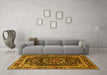 Machine Washable Persian Yellow Traditional Rug in a Living Room, wshtr1644yw