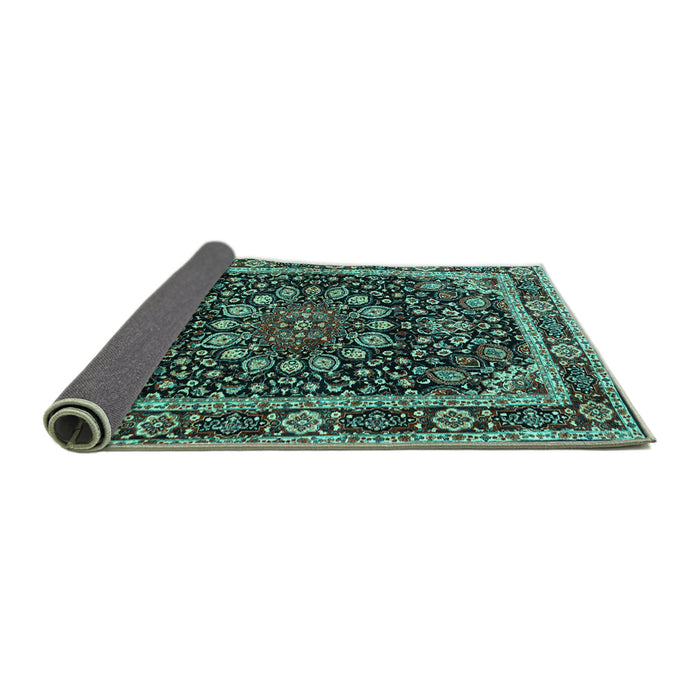 Sideview of Persian Turquoise Traditional Rug, tr1644turq
