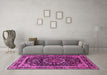 Machine Washable Persian Pink Traditional Rug in a Living Room, wshtr1644pnk