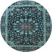 Round Persian Light Blue Traditional Rug, tr1644lblu