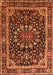 Serging Thickness of Machine Washable Persian Orange Traditional Area Rugs, wshtr1644org