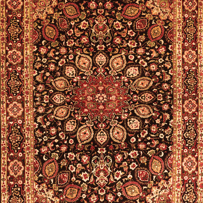Serging Thickness of Machine Washable Persian Orange Traditional Area Rugs, wshtr1644org