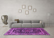 Machine Washable Persian Purple Traditional Area Rugs in a Living Room, wshtr1644pur