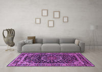 Machine Washable Persian Purple Traditional Rug, wshtr1644pur