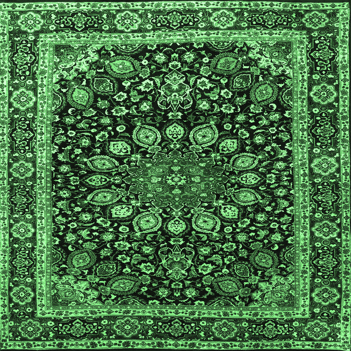 Square Persian Emerald Green Traditional Rug, tr1644emgrn