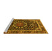 Sideview of Machine Washable Persian Yellow Traditional Rug, wshtr1644yw