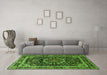 Machine Washable Persian Green Traditional Area Rugs in a Living Room,, wshtr1644grn