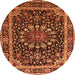 Machine Washable Persian Orange Traditional Area Rugs, wshtr1644org