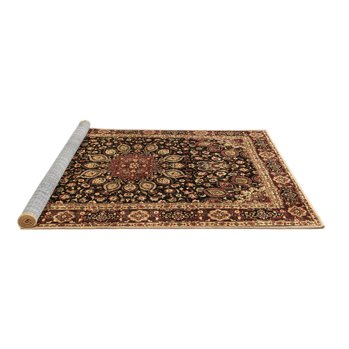 Sideview of Machine Washable Persian Brown Traditional Rug, wshtr1644brn