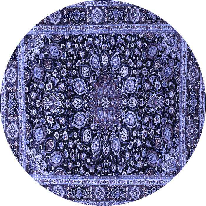 Round Persian Blue Traditional Rug, tr1644blu