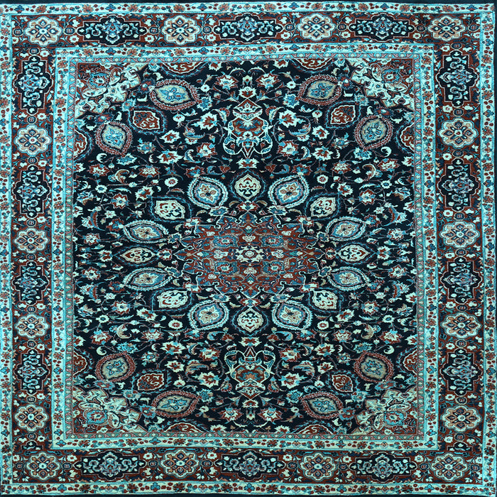 Square Machine Washable Persian Light Blue Traditional Rug, wshtr1644lblu