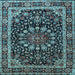 Square Machine Washable Persian Light Blue Traditional Rug, wshtr1644lblu