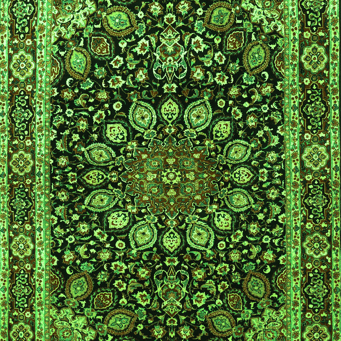 Serging Thickness of Machine Washable Persian Green Traditional Area Rugs, wshtr1644grn
