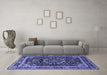 Machine Washable Persian Blue Traditional Rug in a Living Room, wshtr1644blu