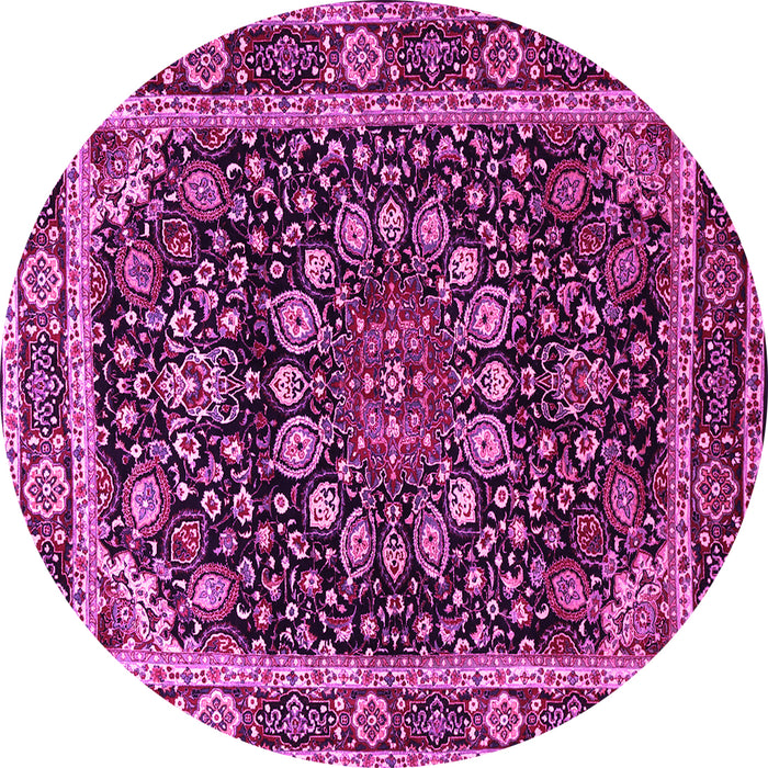 Round Persian Pink Traditional Rug, tr1644pnk