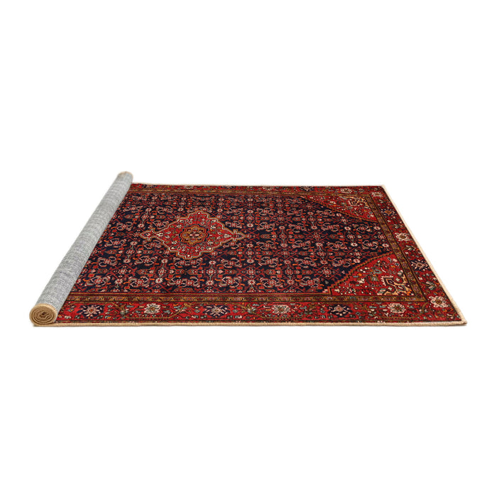 Sideview of Machine Washable Traditional Chestnut Brown Rug, wshtr1645