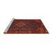 Sideview of Machine Washable Traditional Chestnut Brown Rug, wshtr1645