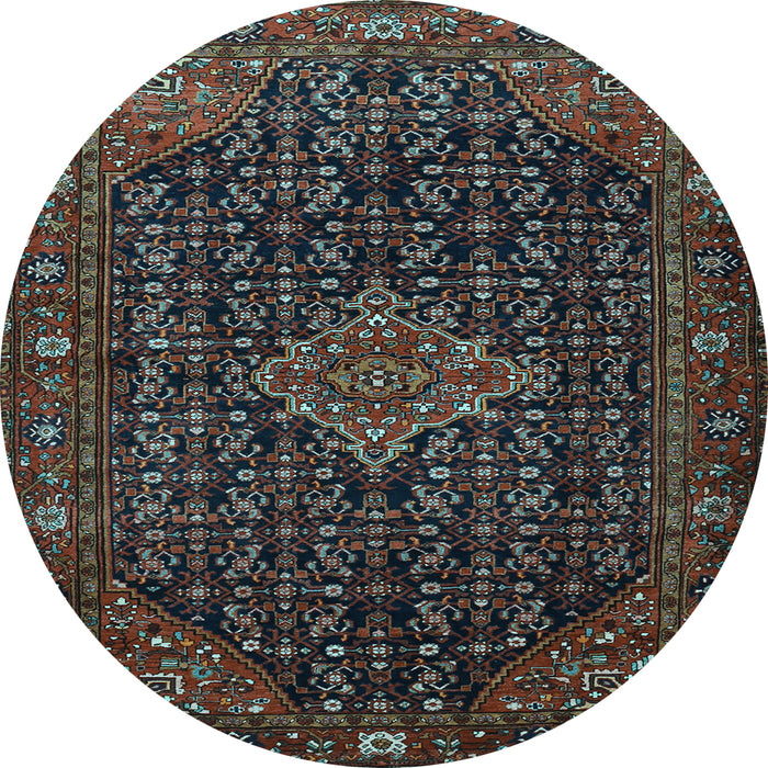 Round Persian Light Blue Traditional Rug, tr1645lblu