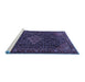 Sideview of Machine Washable Persian Blue Traditional Rug, wshtr1645blu