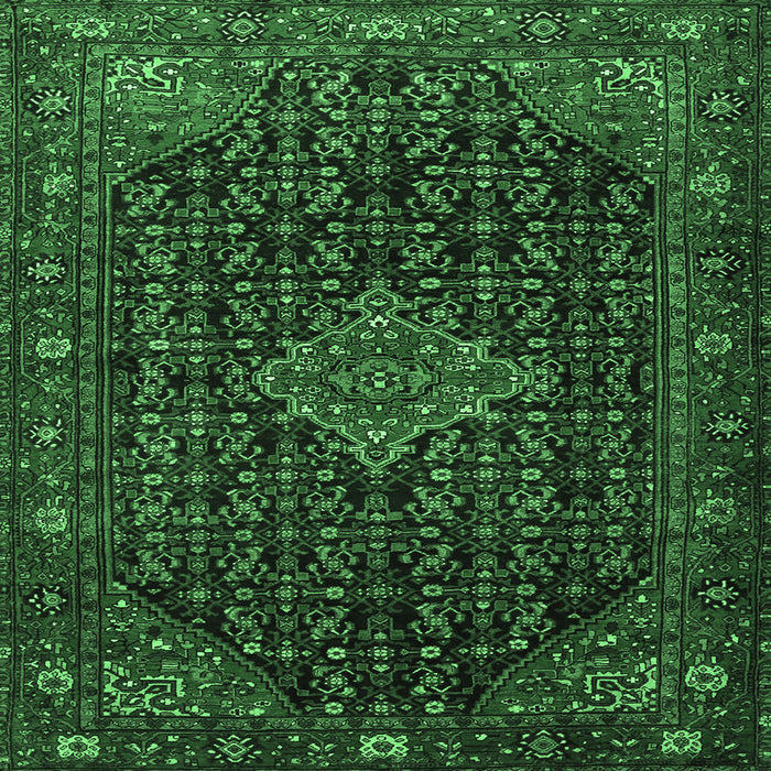 Square Persian Emerald Green Traditional Rug, tr1645emgrn