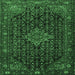 Square Persian Emerald Green Traditional Rug, tr1645emgrn