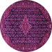 Round Machine Washable Persian Purple Traditional Area Rugs, wshtr1645pur