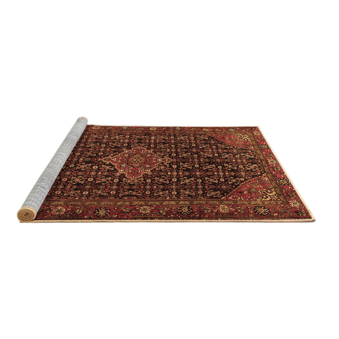 Sideview of Machine Washable Persian Brown Traditional Rug, wshtr1645brn