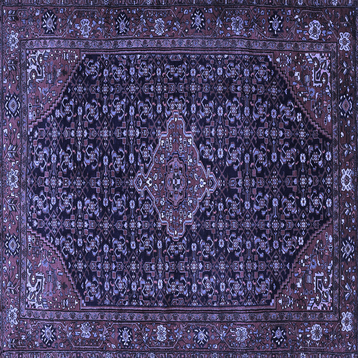 Square Machine Washable Persian Blue Traditional Rug, wshtr1645blu
