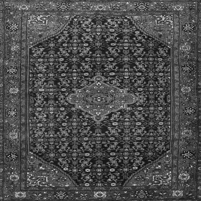 Round Machine Washable Persian Gray Traditional Rug, wshtr1645gry