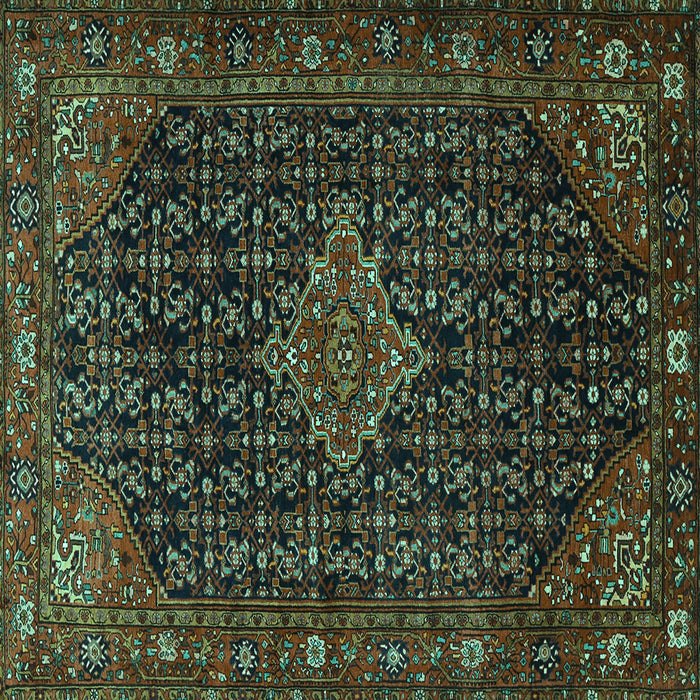 Square Machine Washable Persian Turquoise Traditional Area Rugs, wshtr1645turq