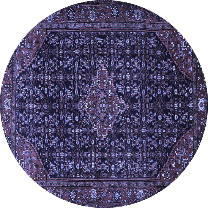 Round Persian Blue Traditional Rug, tr1645blu