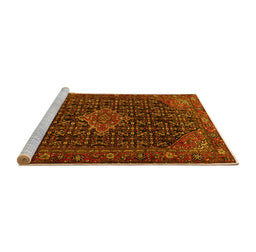 Sideview of Machine Washable Persian Yellow Traditional Rug, wshtr1645yw